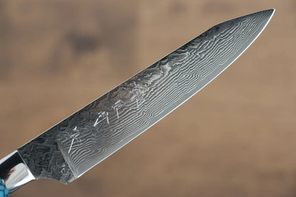 Thương hiệu Yu Kurosaki R2/SG2 Thép Damascus Dao ăn bít tết chuyên dụng dao Nhật 120mm đá Ngọc Lam