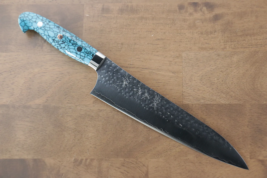 Thương hiệu Yu Kurosaki Ánh Sáng Senko R2/SG2 Rèn thủ công Dao đa năng Gyuto dao Nhật 210mm đá Ngọc Lam