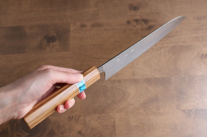 Marke Yu Kurosaki Light Senko R2/SG2 Handgeschmiedetes Gyuto-Mehrzweckmesser Japanisches Messer 210 mm Griff aus Olivenholz (türkisblau beschichtet)