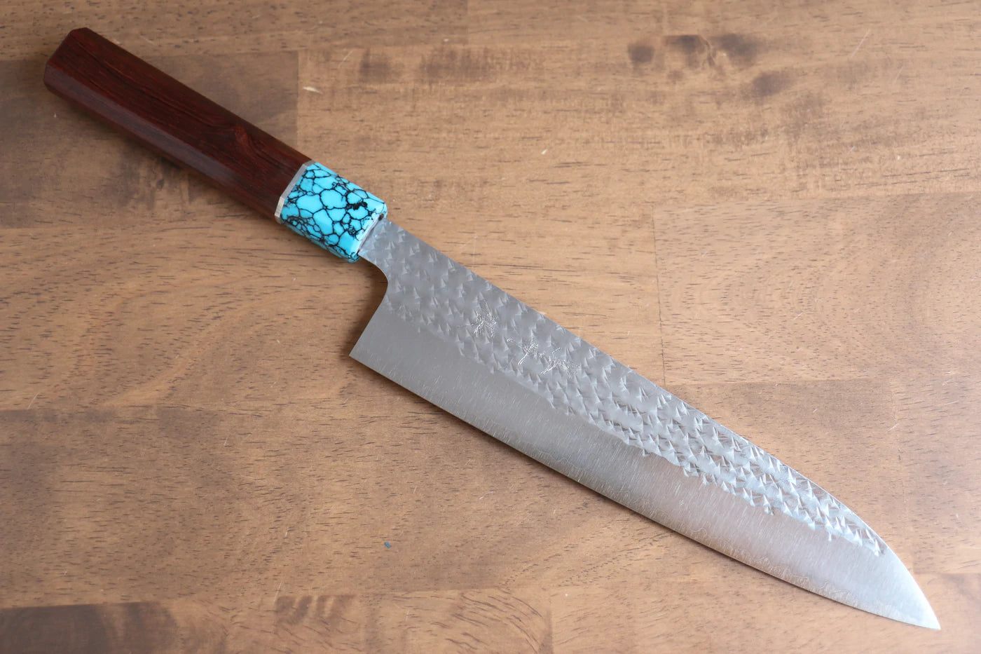 Thương hiệu Yu Kurosaki Ánh Sáng Senko R2/SG2 Rèn thủ công Dao đa năng Gyuto dao Nhật 210mm chuôi chuôi  dao gỗ hồng mộc (bọc xang ngọc lam)