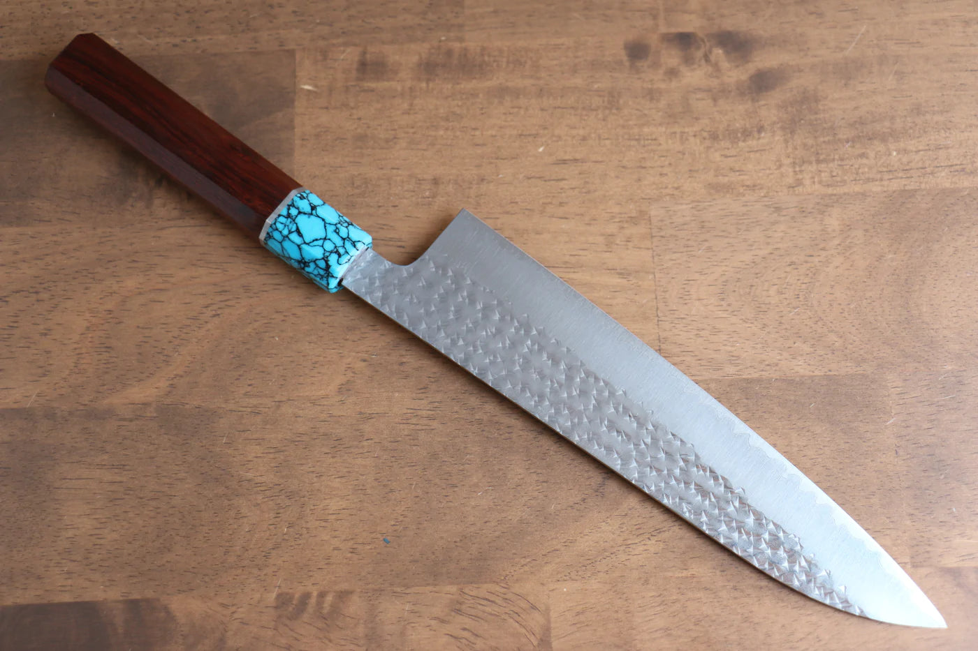 Thương hiệu Yu Kurosaki Ánh Sáng Senko R2/SG2 Rèn thủ công Dao đa năng Gyuto dao Nhật 210mm chuôi chuôi  dao gỗ hồng mộc (bọc xang ngọc lam)