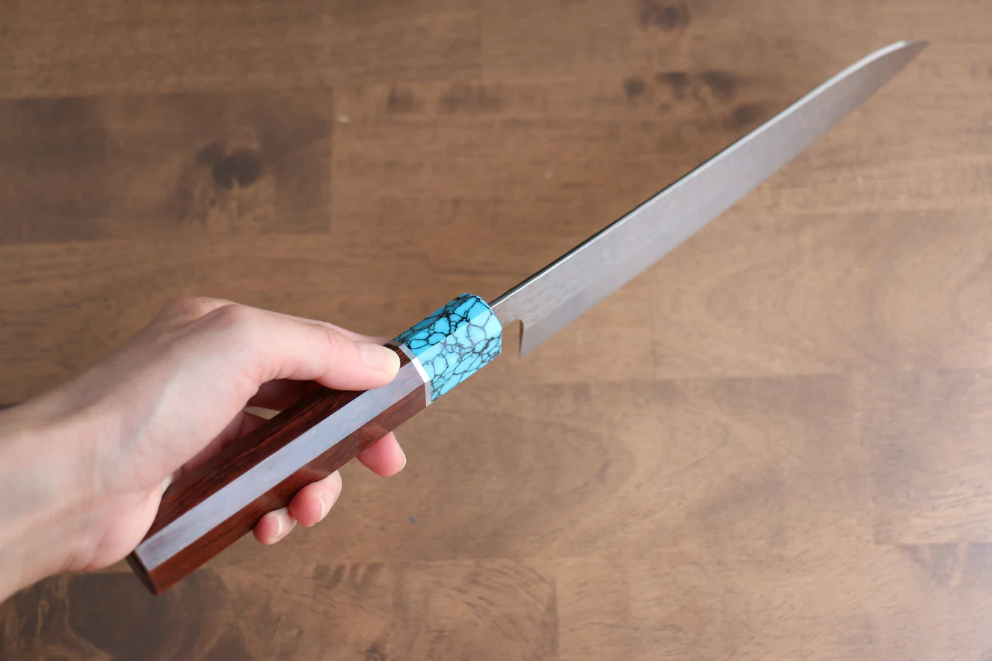 Thương hiệu Yu Kurosaki Ánh Sáng Senko R2/SG2 Rèn thủ công Dao đa năng Gyuto dao Nhật 210mm chuôi chuôi  dao gỗ hồng mộc (bọc xang ngọc lam)