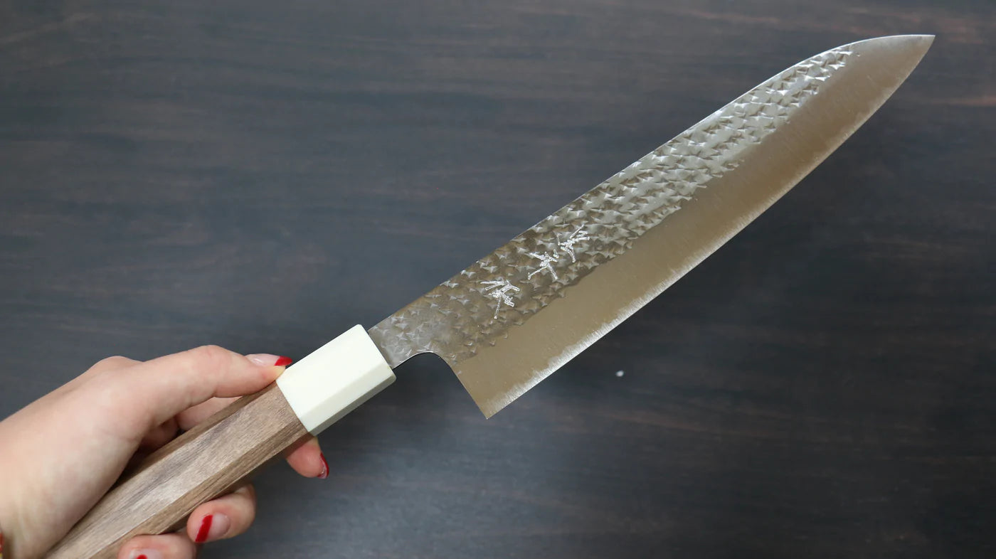 Thương hiệu Yu Kurosaki Ánh Sáng Senko R2/SG2 Rèn thủ công Dao đa năng Gyuto dao Nhật 210mm chuôi chuôi  dao gỗ cây Óc Chó