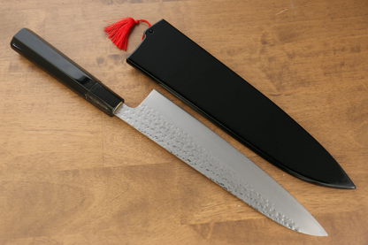 Thương hiệu Yu Kurosaki Ánh Sáng Senko R2/SG2 Rèn thủ công Khảm vàng hình Núi Phí Sĩ Dao đa năng Gyuto dao Nhật 240mm sơn mài Có kèm bao