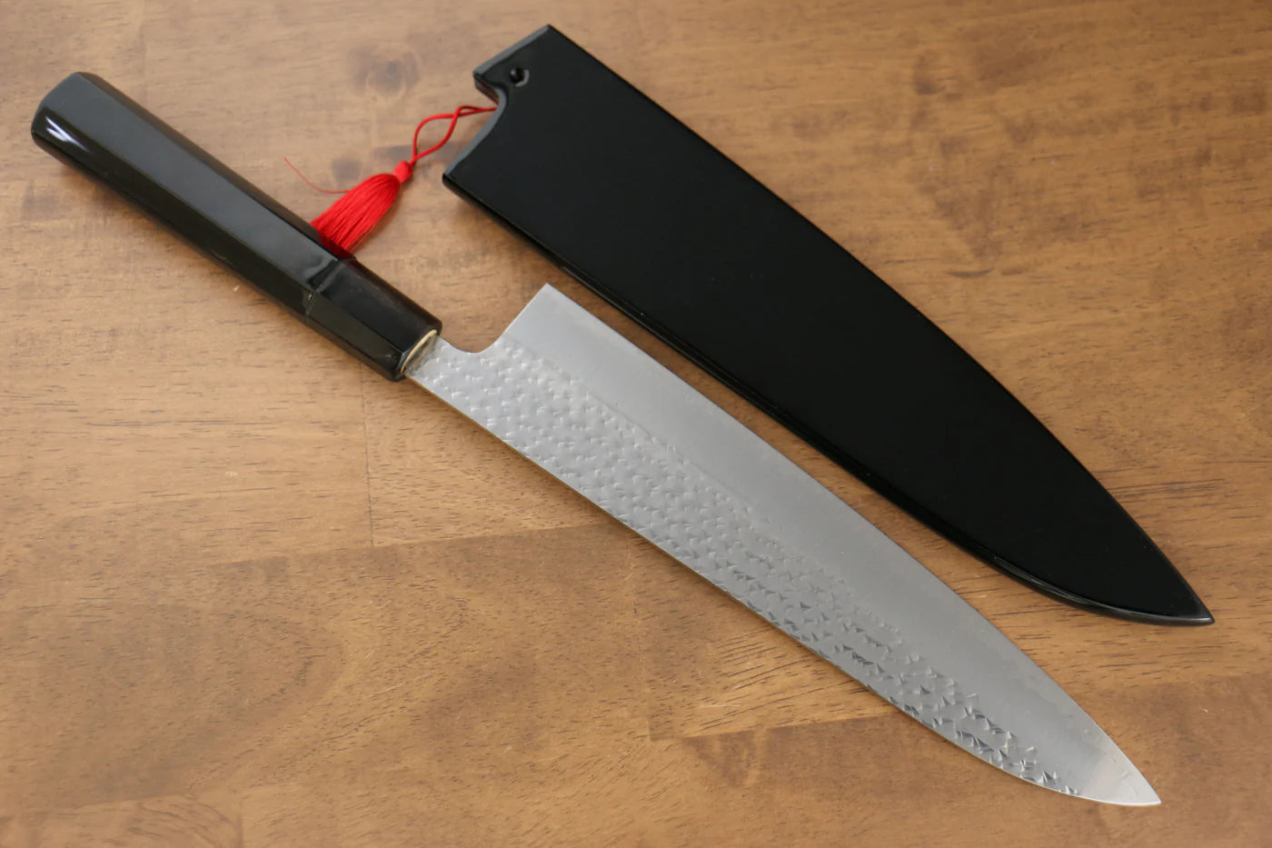 Thương hiệu Yu Kurosaki Ánh Sáng Senko R2/SG2 Rèn thủ công Khảm vàng hình Hổ Dao đa năng Gyuto dao Nhật 240mm sơn mài Có kèm bao