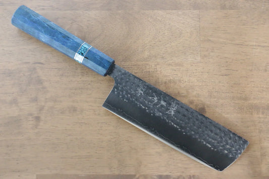 Thương hiệu Yu Kurosaki Ánh Sáng Senko R2/SG2 Rèn thủ công Dao thái rau chuyên dụng Nakiri dao Nhật 165mm chuôi chuôi  dao gỗ Phong (màu xanh lam