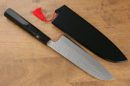 Thương hiệu Yu Kurosaki Ánh Sáng Senko R2/SG2 Rèn thủ công Khảm vàng hình Rồng Dao đa năng Santoku dao Nhật 165mm sơn mài Có kèm bao