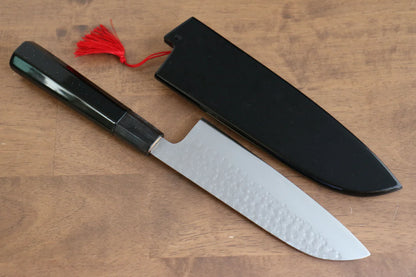 Thương hiệu Yu Kurosaki Ánh Sáng Senko R2/SG2 Rèn thủ công Khảm vàng hình Núi Phí Sĩ Dao đa năng Santoku dao Nhật 165mm sơn mài Có kèm bao