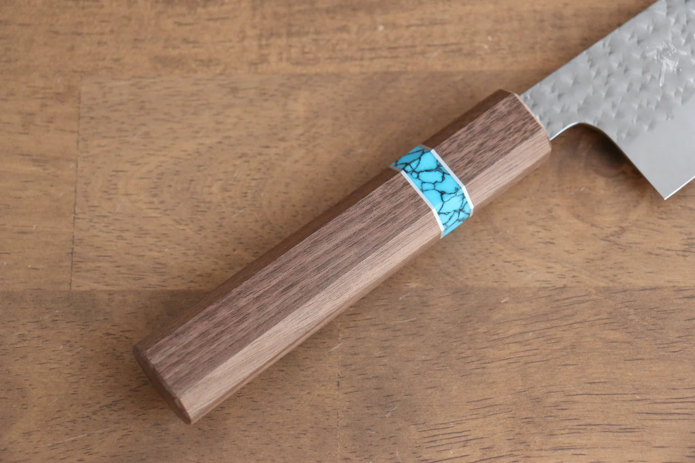 Thương hiệu Yu Kurosaki Ánh Sáng Senko R2/SG2 Rèn thủ công Dao đa năng Santoku dao Nhật 165mm chuôi chuôi  dao gỗ cây óc chó (bọc xanh ngọc lam)