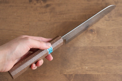 Thương hiệu Yu Kurosaki Ánh Sáng Senko R2/SG2 Rèn thủ công Dao đa năng Santoku dao Nhật 165mm chuôi chuôi  dao gỗ cây óc chó (bọc xanh ngọc lam)