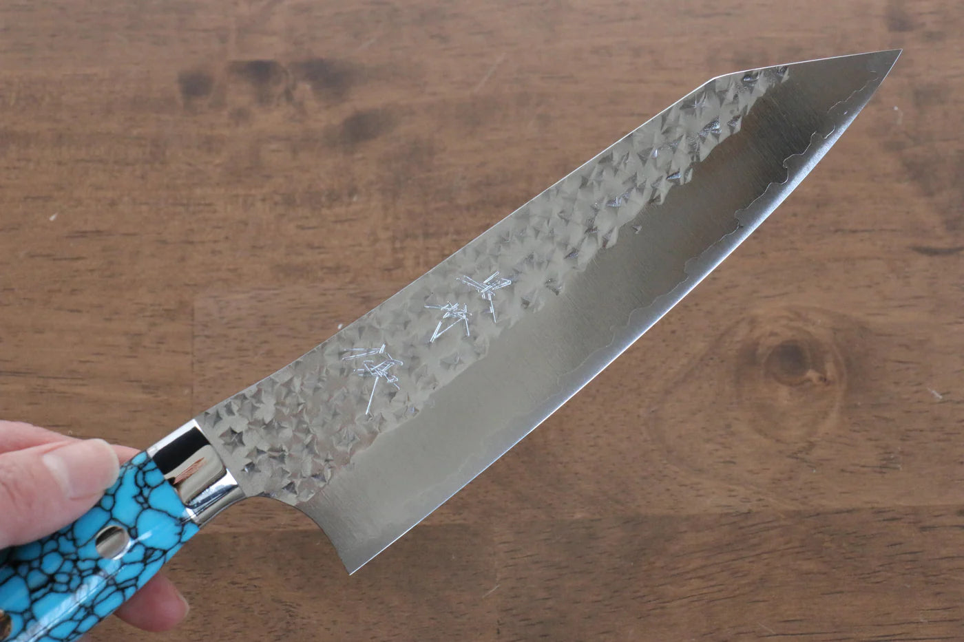 Thương hiệu Yu Kurosaki Ánh Sáng Senko R2/SG2 Rèn thủ công Dao đa năng Santoku dao Nhật 170mm đá Ngọc Lam