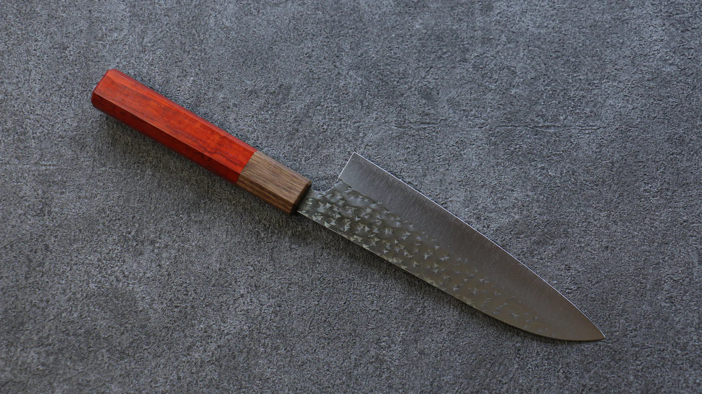 Thương hiệu Yu Kurosaki Ánh Sáng Senko R2/SG2 Rèn thủ công Dao đa năng Santoku loại nhỏ dao Nhật 150mm chuôi dao gỗ Padoauk