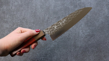 Thương hiệu Yu Kurosaki Ánh Sáng Senko R2/SG2 Rèn thủ công Dao đa năng Santoku loại nhỏ dao Nhật 150mm chuôi dao gỗ Padoauk