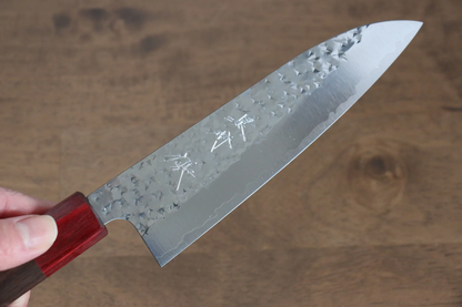 Thương hiệu Yu Kurosaki Ánh Sáng Senko R2/SG2 Rèn thủ công Dao đa năng Santoku loại nhỏ dao Nhật 150mm chuôi chuôi  dao gỗ Đàn Hương ( đính vòng chuôi chuôi  dao gỗ ép đỏ)