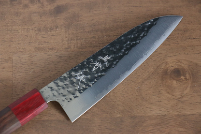 Thương hiệu Yu Kurosaki Ánh Sáng Senko R2/SG2 Rèn thủ công Dao đa năng Santoku loại nhỏ dao Nhật 150mm chuôi chuôi  dao gỗ Đàn Hương ( đính vòng chuôi chuôi  dao gỗ ép đỏ)