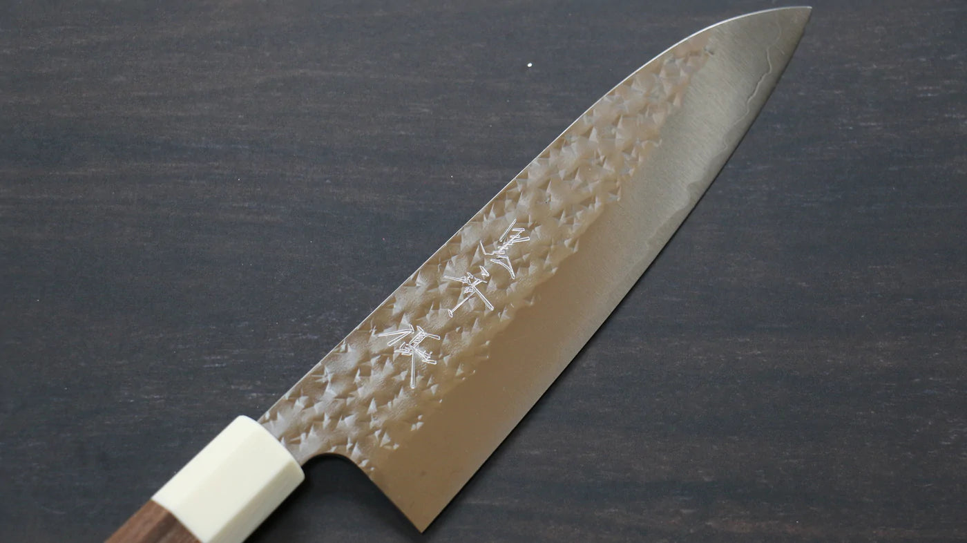 Marke Yu Kurosaki Light Senko R2/SG2 Handgeschmiedetes Santoku-Mehrzweckmesser, 150 mm japanisches Messer, Griff aus Walnussholz