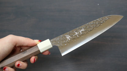 Marke Yu Kurosaki Light Senko R2/SG2 Handgeschmiedetes Santoku-Mehrzweckmesser, 150 mm japanisches Messer, Griff aus Walnussholz