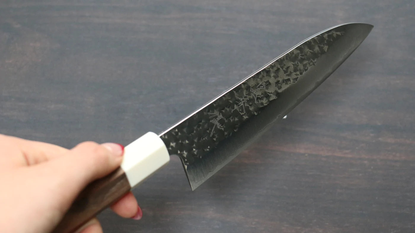 Marke Yu Kurosaki Light Senko R2/SG2 Handgeschmiedetes Santoku-Mehrzweckmesser, 150 mm japanisches Messer, Griff aus Walnussholz