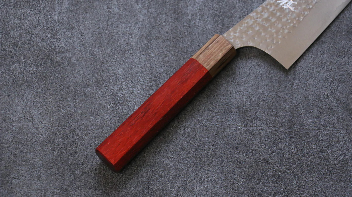 Hochwertiges japanisches Messer – Yu Kurosaki handgeschmiedetes Mehrzweckmesser Gyuto-Serie Senko Ei-Stahl R2/SG2 240 mm mit Padoauk-Holzgriff