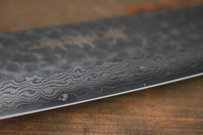 Sakai Takayuki 17 Layer Damascus VG10 Japanese Nakiri Chef Knife with Desert Iron Wood Handle 160mm - Japanny - Best Japanese Knife