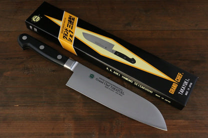Sakai Takayuki Grand Chef Swedish Steel Japanese Santoku Chef Knife 180mm - Japanny - Best Japanese Knife