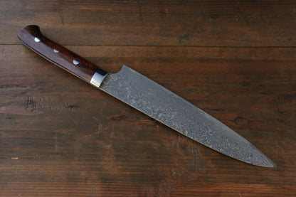 Takeshi Saji R2 Black Damascus Gyuto with Iron Wood Handle Japanese Chef Knife 210mm - Japanny - Best Japanese Knife