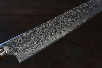 Takeshi Saji R2 Black Damascus Gyuto with Iron Wood Handle Japanese Chef Knife 210mm - Japanny - Best Japanese Knife