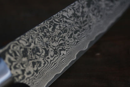 Takeshi Saji R2 Black Damascus Gyuto with Iron Wood Handle Japanese Chef Knife 210mm - Japanny - Best Japanese Knife