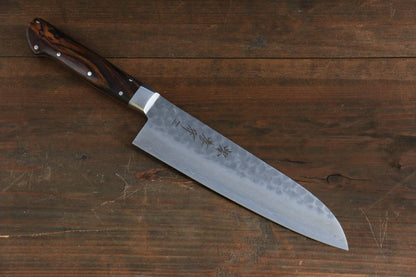 Sakai Takayuki 17 Layer Damascus VG10 Santoku All Purpose Japanese Chef Knife with Desert Iron Wood handle - Japanny - Best Japanese Knife