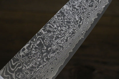 Takeshi Saji R2/SG2 Black Damascus Japanese Santoku Knife with Bone Handle - Japanny - Best Japanese Knife