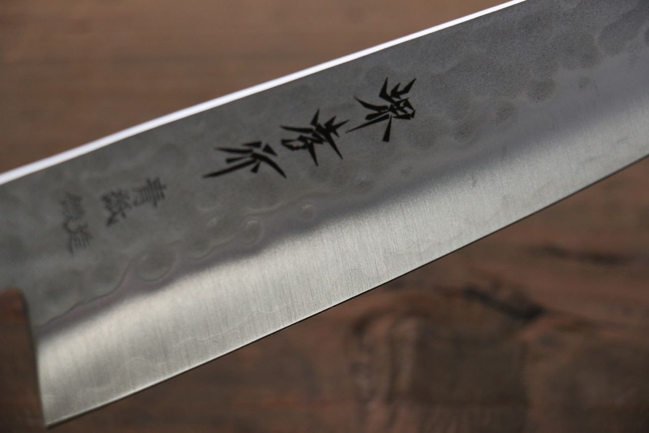 Sakai Takayuki 3 Layer Hammered Blue Steel Core Santoku Japanese Chef Knife, 180mm - Japanny - Best Japanese Knife