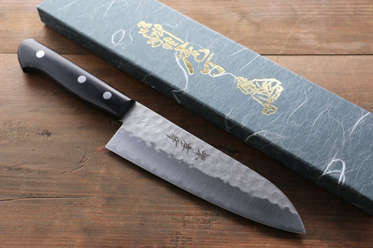 Sakai Takayuki 3 Layer Hammered Blue Steel Core Santoku Japanese Chef Knife, 165mm - Japanny - Best Japanese Knife