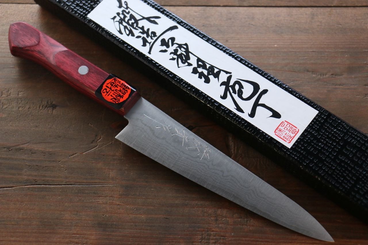 Shigeki Tanaka VG10 17 Layer Damascus Hand Forged Japanese Chef's Petty Knife 150mm - Japanny - Best Japanese Knife