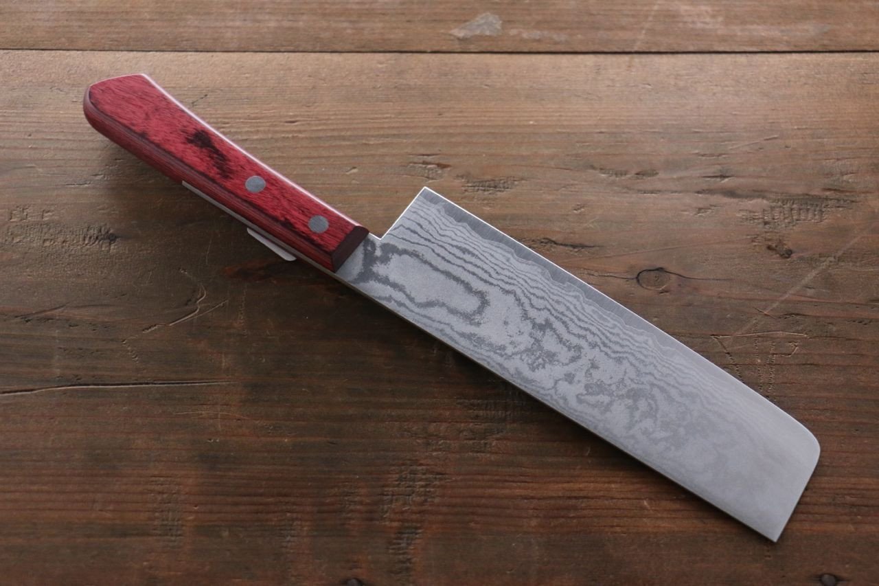 Shigeki Tanaka VG10 17 Layer Damascus Hand Forged Japanese Chef's Nakiri Knife 160mm - Japanny - Best Japanese Knife