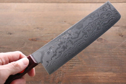 Shigeki Tanaka VG10 17 Layer Damascus Hand Forged Japanese Chef's Nakiri Knife 160mm - Japanny - Best Japanese Knife