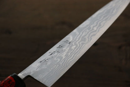 Shigeki Tanaka Blue Steel No.2 17 Layer Damascus Japanese Chef's Petty Knife 150mm with  Magnolia Handle (ferrule: Water Buffalo) - Japanny - Best Japanese Knife