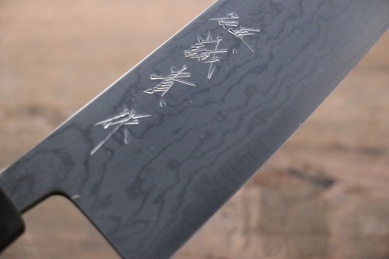 Shigeki Tanaka Blue Steel No.2 17 Layer Damascus Japanese Chef's Santoku Knife 165mm with  Magnolia Handle (ferrule: Water Buffalo) - Japanny - Best Japanese Knife