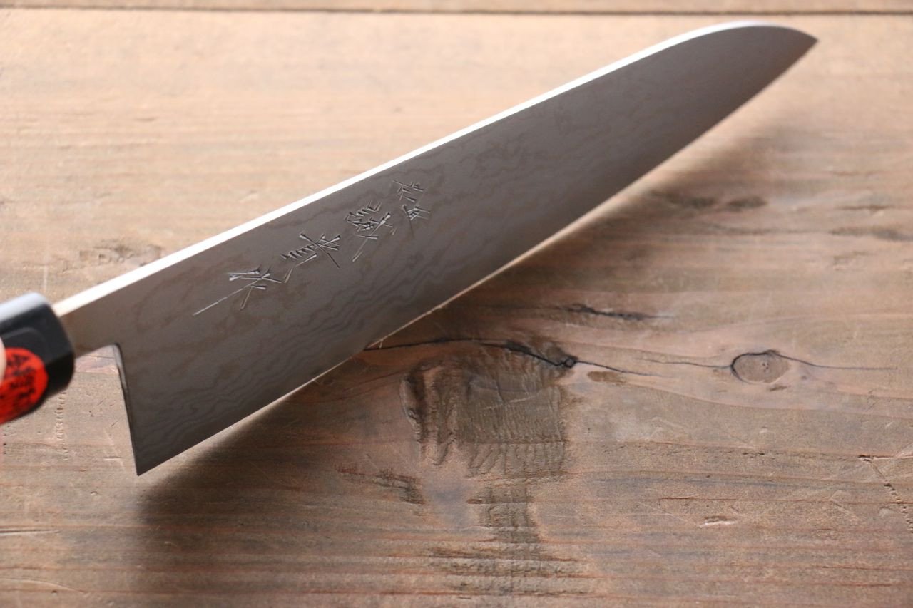 Shigeki Tanaka Blue Steel No.2 17 Layer Damascus Japanese Chef's Gyuto Knife 180mm  with Magnolia Handle (ferrule: Water Buffalo) - Japanny - Best Japanese Knife