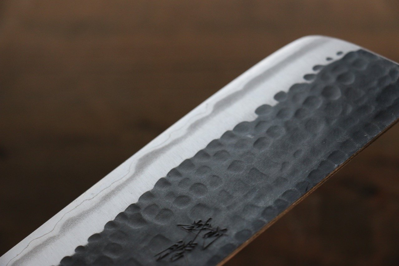 Katsushige Anryu 3 Layer Cladding Blue Super Core Hammerd Japanese Chef's Nakiri Knife 165mm - Japanny - Best Japanese Knife