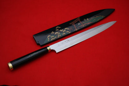 Takeshi Saji Knife VG10 Yanagiba 270mm with Makie Art - Torii - Japanny - Best Japanese Knife