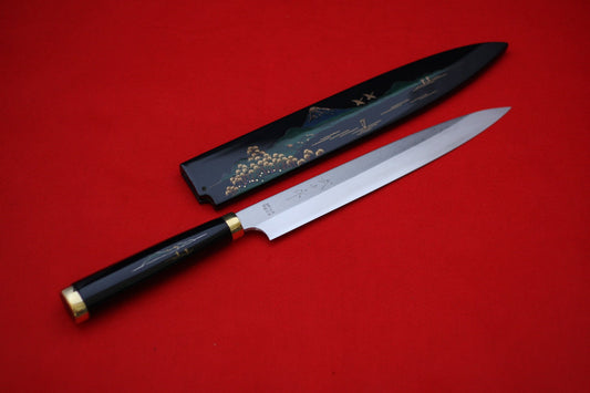 Takeshi Saji Knife VG10 Yanagiba 240mm with Makie Art - Mt.Fuji - Japanny - Best Japanese Knife