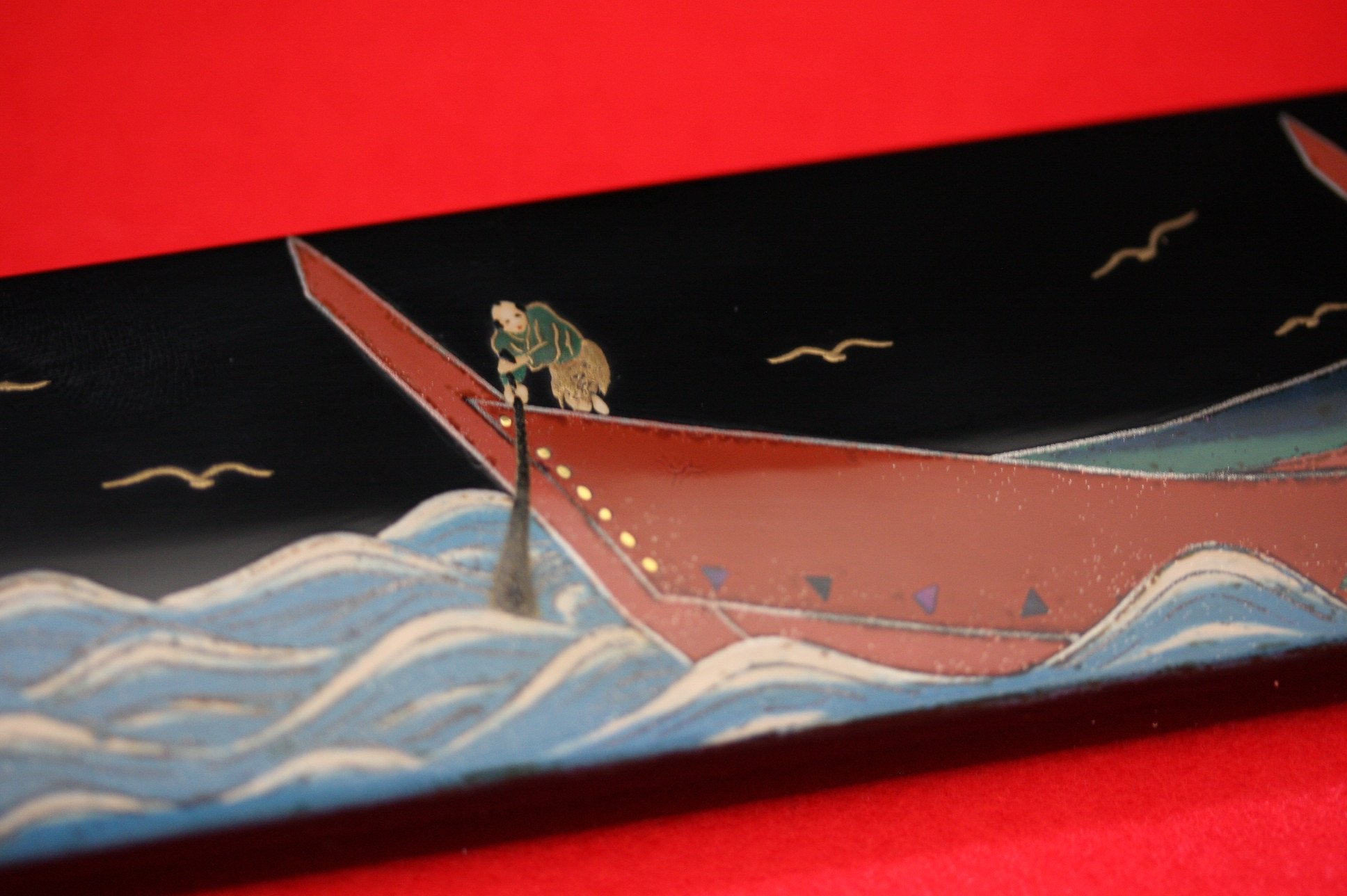 Takeshi Saji Knife VG10 Yanagiba 240mm with Makie Art - Mt.Fuji & Ships - Japanny - Best Japanese Knife