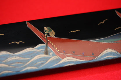 Takeshi Saji Knife VG10 Yanagiba 240mm with Makie Art - Mt.Fuji & Ships - Japanny - Best Japanese Knife