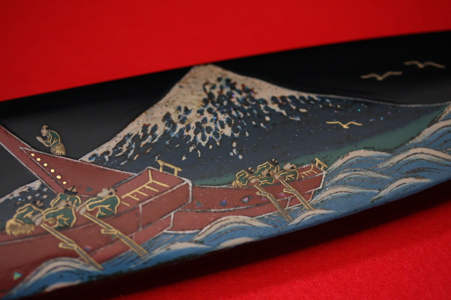 Takeshi Saji Knife VG10 Yanagiba 240mm with Makie Art - Mt.Fuji & Ships - Japanny - Best Japanese Knife