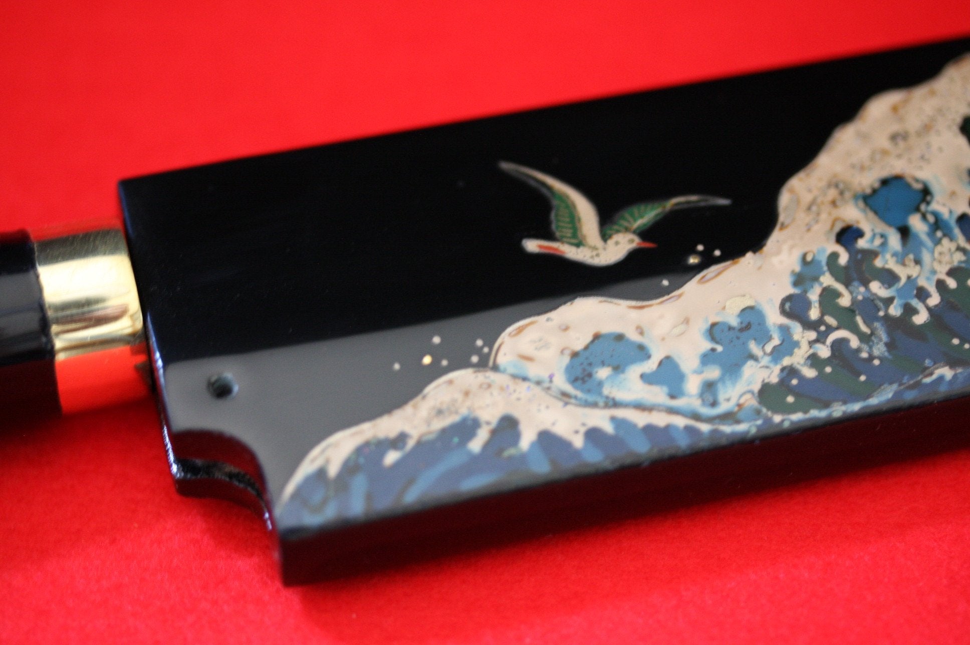 Takeshi Saji VG10 Japanese Yanagiba Chef Knife with Maki-e Art Mt. Fuji & Waves 300mm - Japanny - Best Japanese Knife