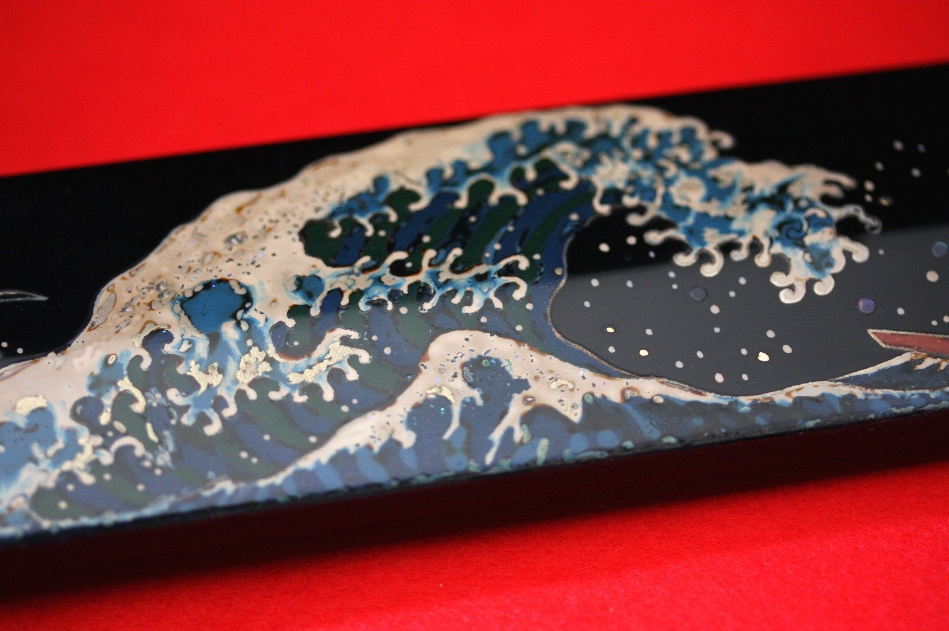 Takeshi Saji VG10 Japanese Yanagiba Chef Knife with Maki-e Art Mt. Fuji & Waves 300mm - Japanny - Best Japanese Knife