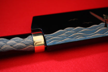 Takeshi Saji R2 Japanese Sujihiki Chef Knife 270mm with Maki-e Art Mt. Fuji & Ship - Japanny - Best Japanese Knife