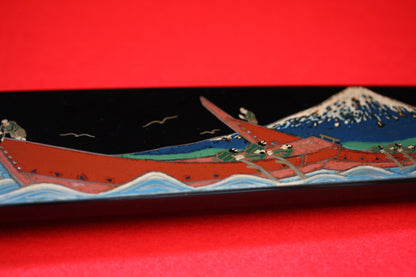 Takeshi Saji R2 Japanese Sujihiki Chef Knife 270mm with Maki-e Art Mt. Fuji & Ship - Japanny - Best Japanese Knife