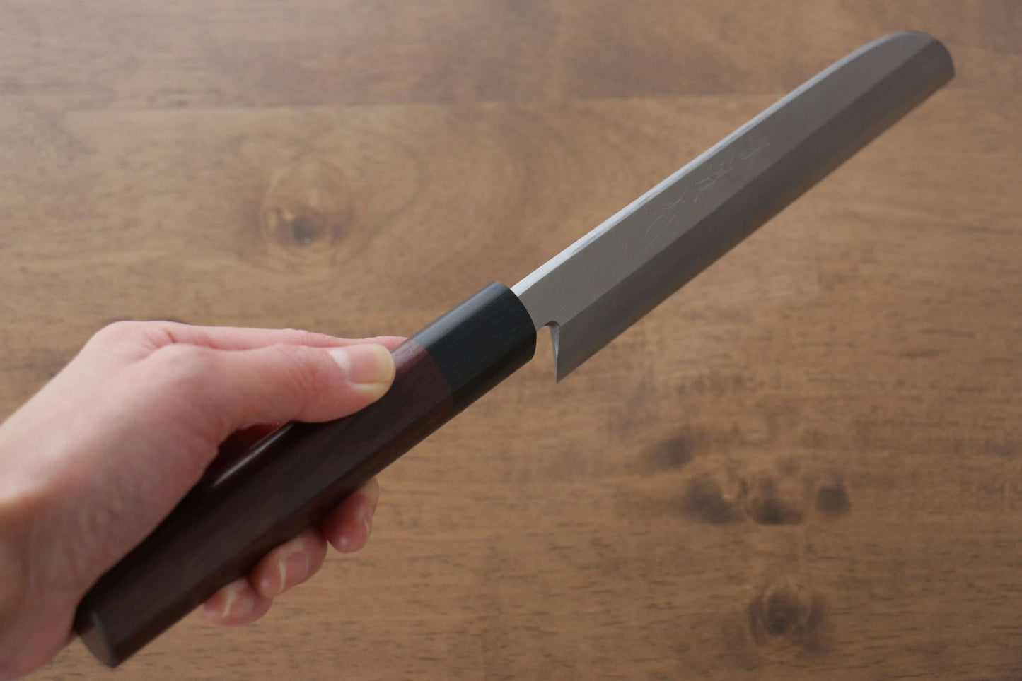 Jikko-Marke Nr. 2, weißes Usuba-Obst- und Gemüsemesser (halbmondförmiges Messer), 165 mm japanisches Messer mit Sandelholzgriff 