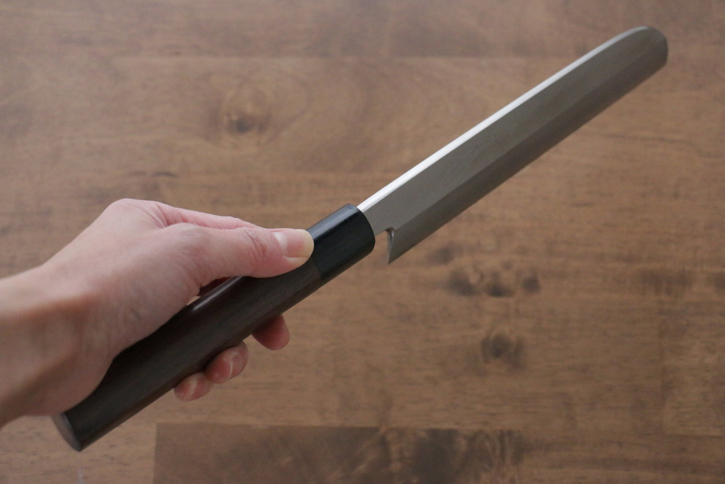 Thương hiệu Jikko Thép Bạc No.3 Dao chuyên dụng rau củ quả Usuba (hình dao lưỡi liềm) dao Nhật 195mm chuôi dao gỗ Đàn Hương